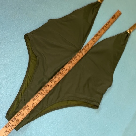 MERMAID SWIMWEAR deep V halter style low back high cut hips NEW size 2X - Picture 6 of 8